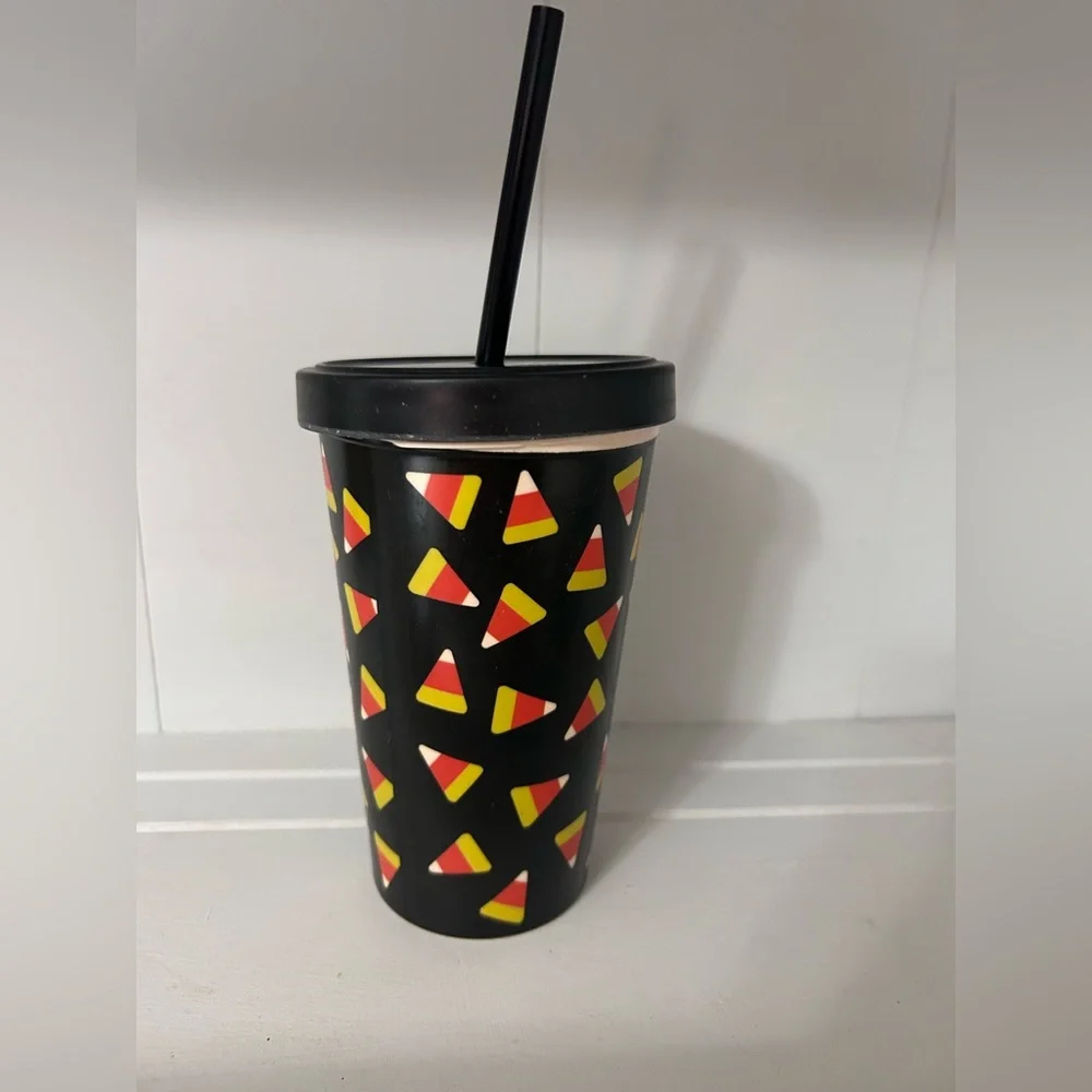 Disney Lilo and Stitch Halloween Tumbler with Candy Corn and‎ straw with lid
